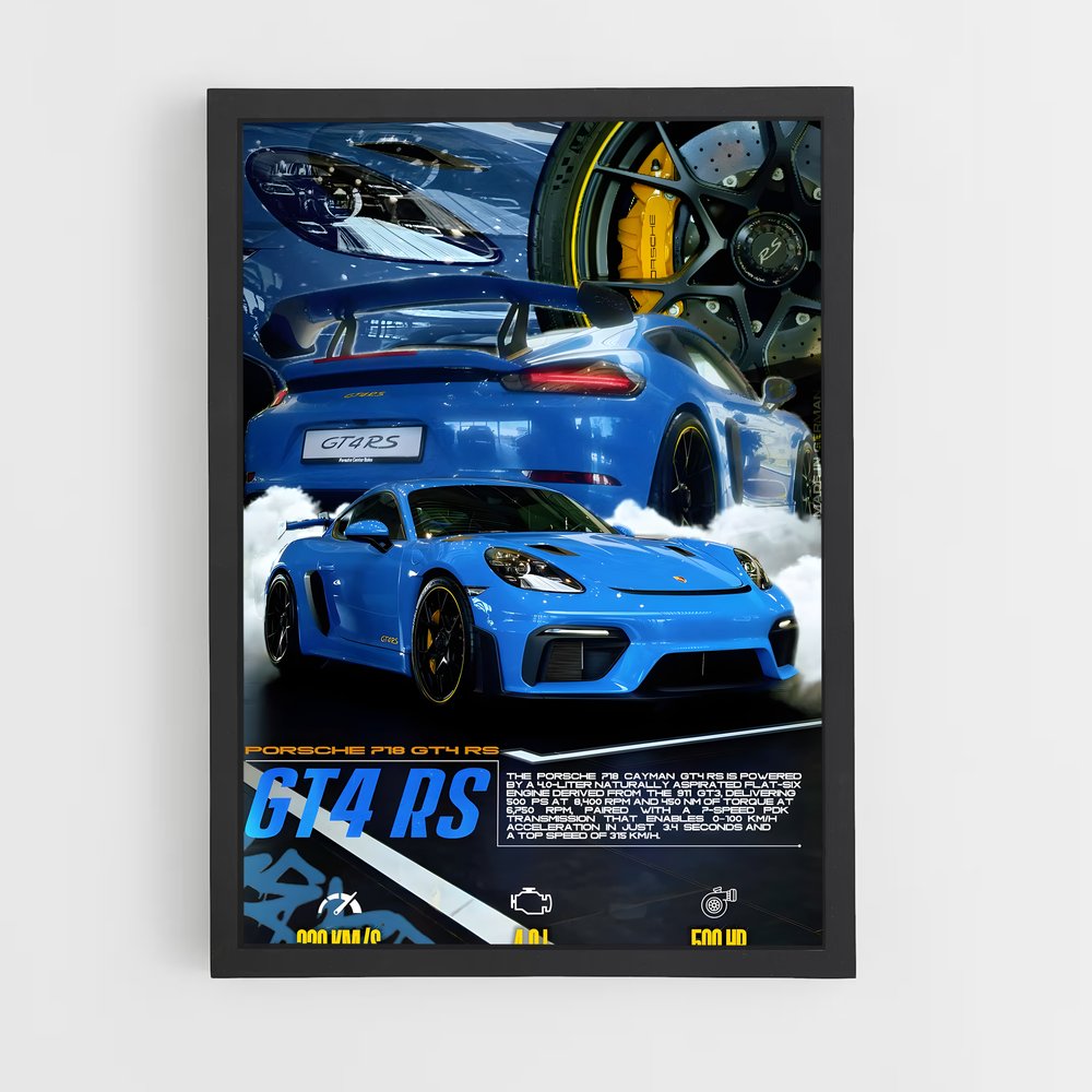 Poster GTR Livery Cayman – affiche Porsche (vue 2)